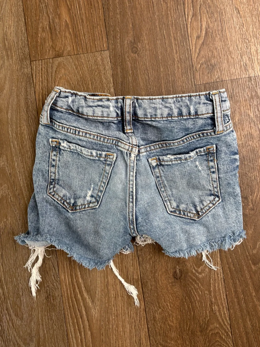 GAP Faded Light Blue Frayed Hem Denim Shorts - Kids